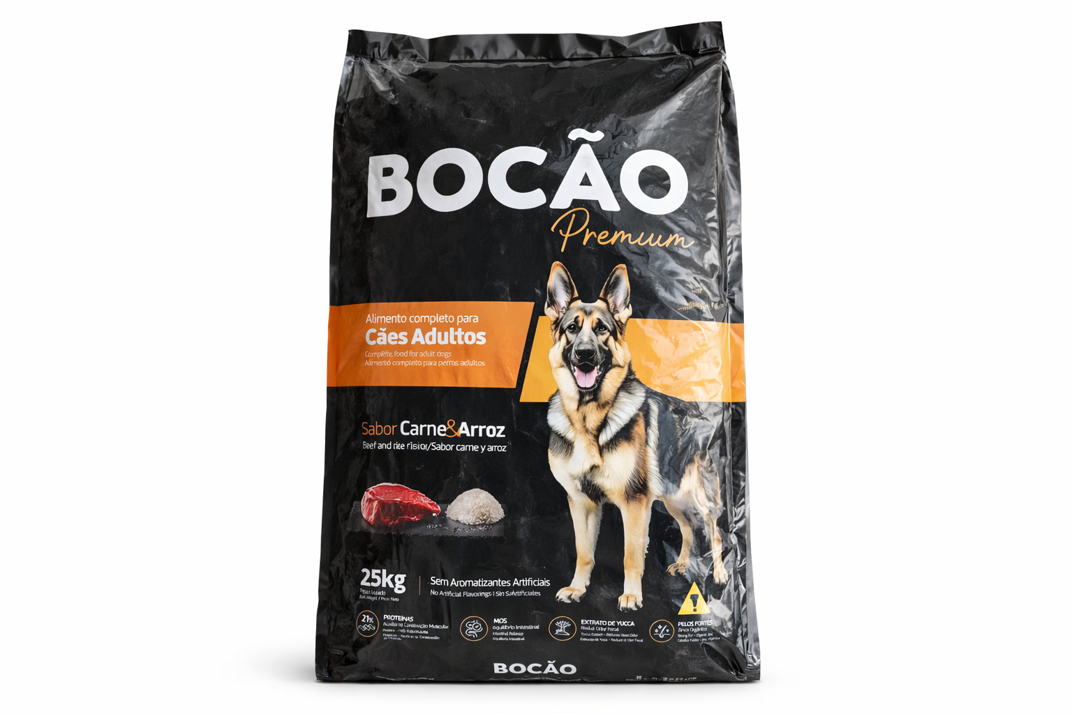 Bocão Premium Carne e Arroz 25kg