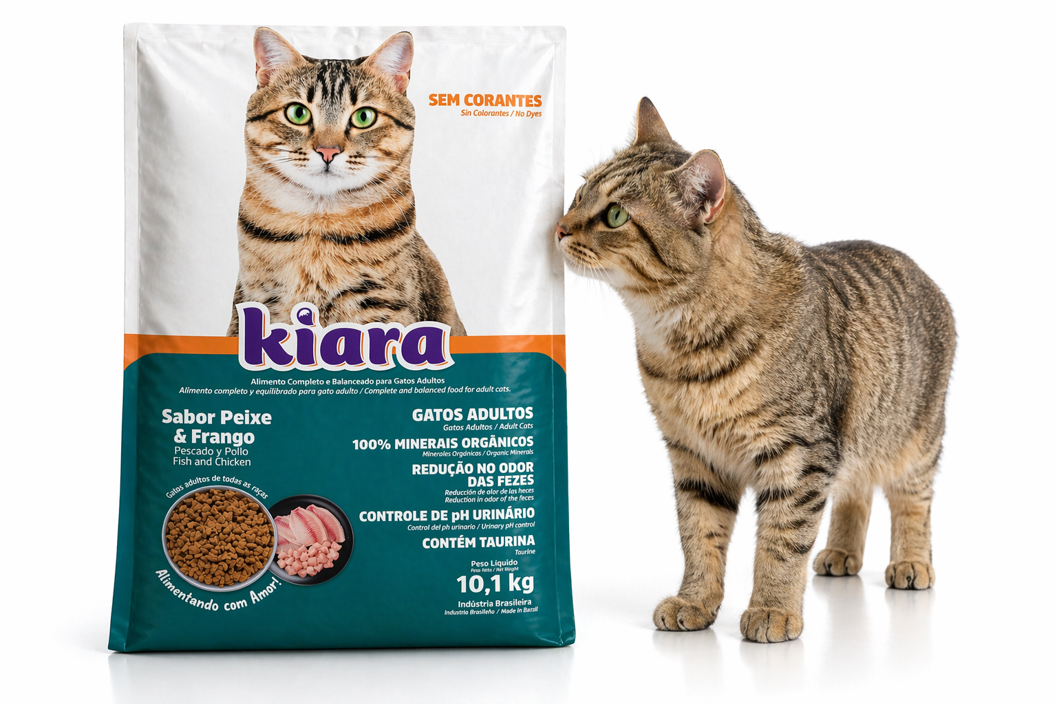 Kiara Gatos Adultos - Sabor Peixe & Frango 10,1kg