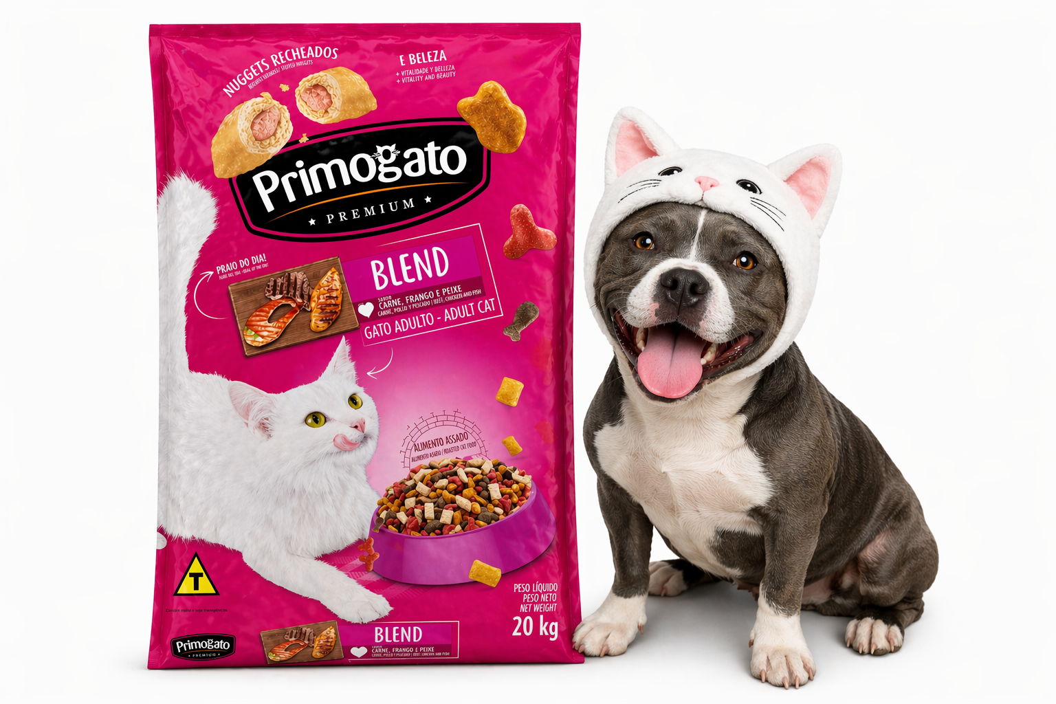 Primogato Premium Blend (Carne, Frango e Peixe) de 20 kg