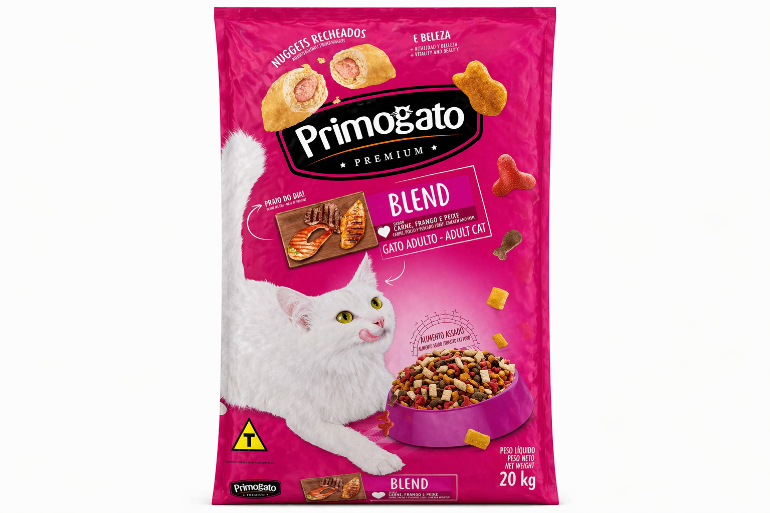 Primogato Premium Blend (Carne, Frango e Peixe) de 20 kg