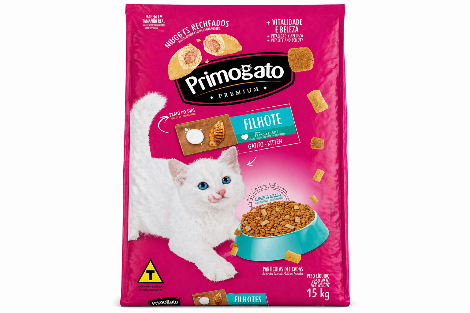 Primogato Premium Filhotes (Sabor Frango e Leite) 15kg