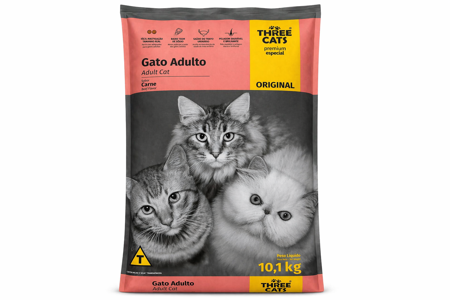 Three Cats Adulto Premium Especial Original (Sabor Carne) de 10,1 kg