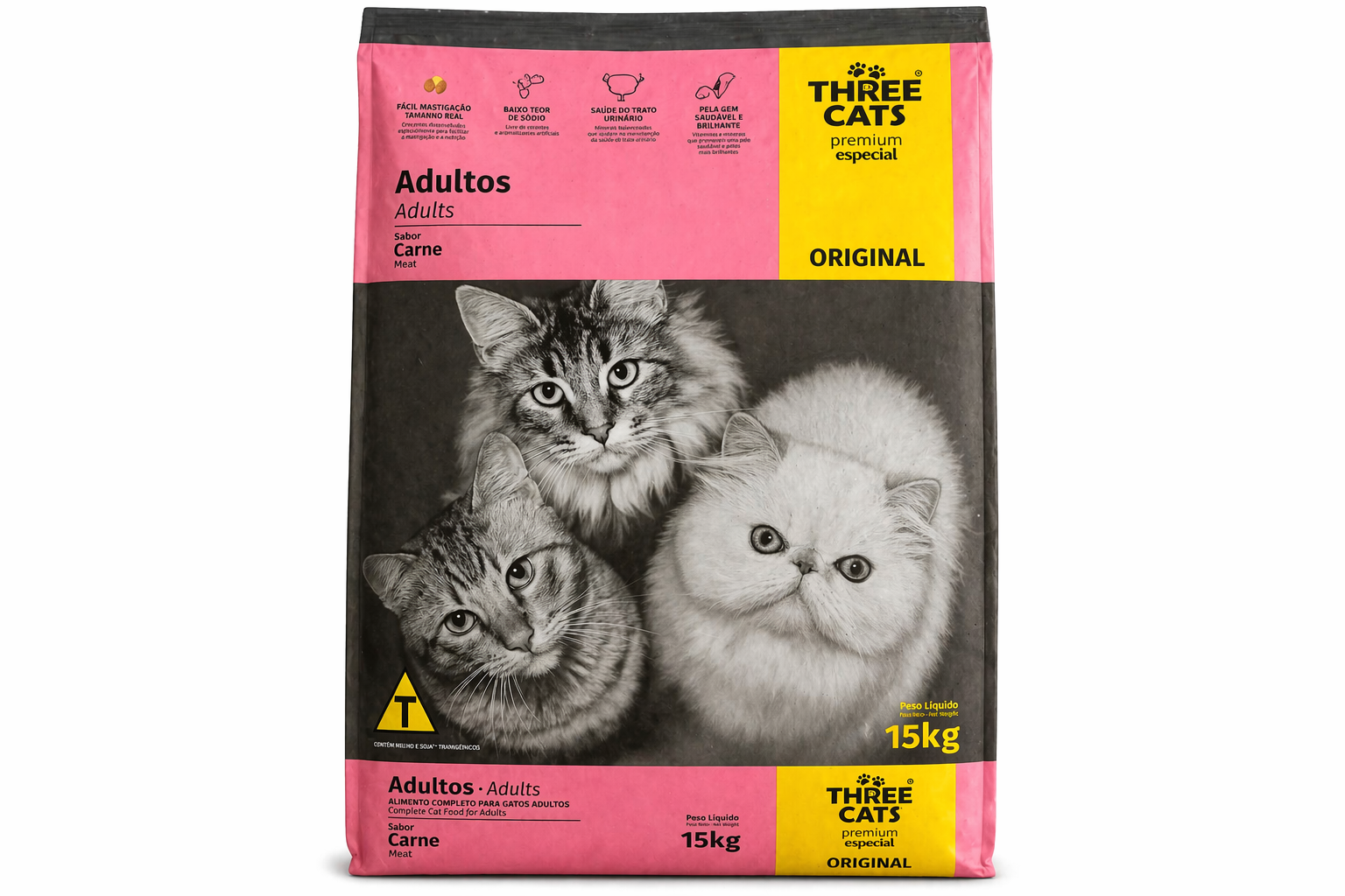 Three Cats Original Adultos - Sabor Carne 15kg