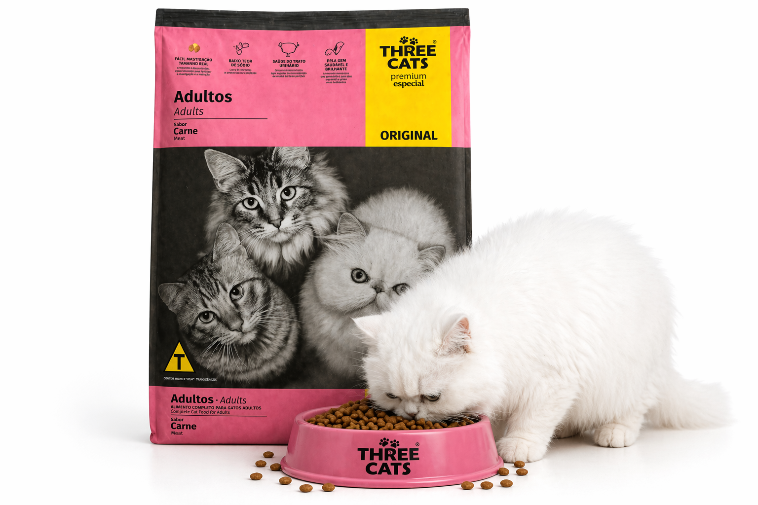 Three Cats Original Adultos - Sabor Carne 15kg